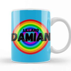 Baskı Dükkanı Damian Lillard Basketball Gifts Vintage Retro Rainbow Quotes For Boys And Dad Kupa