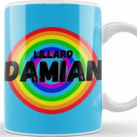 Baskı Dükkanı Damian Lillard Basketball Gifts Vintage Retro Rainbow Quotes For Boys And Dad Kupa