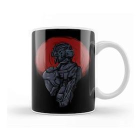 Baskı Dükkanı Dark Arts Red Moon Robot Fighter Kupa