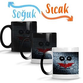 Baskı Dükkanı Dark Knight Joker Batman Sihirli Porselen Kupa