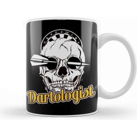 Baskı Dükkanı Dartologist Darts Player Skull Arrow Dartboard Dart Team Kupa Bardak