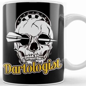 Baskı Dükkanı Dartologist Darts Player Skull Arrow Dartboard Dart Team Kupa Bardak
