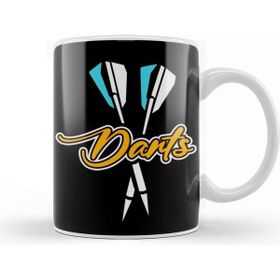 Baskı Dükkanı Darts Player Dartboard Arrow Dart Board Team Throwing Aim Kupa Bardak