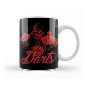 Baskı Dükkanı Darts Player Death Skeleton Dartboard Arrow Bullseye Target Kupa Bardak