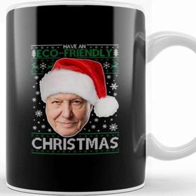 Baskı Dükkanı David Attenborough Have An Eco Friendly Christmas Knit Kupa Bardak