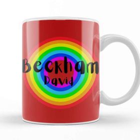 Baskı Dükkanı David Beckham Vintage Retro Rainbow Style Kupa Bardak