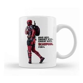 Baskı Dükkanı Deadpool Badass Smartass Greatass Funny Joke Deadpool Parody 01 Kupa
