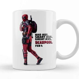 Baskı Dükkanı Deadpool Badass Smartass Greatass Funny Joke Deadpool Parody 01 Kupa