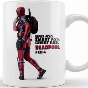 Baskı Dükkanı Deadpool Badass Smartass Greatass Funny Joke Deadpool Parody 01 Kupa