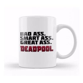 Baskı Dükkanı Deadpool Badass Smartass Greatass Funny Joke Deadpool Parody 03 Kupa