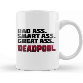 Baskı Dükkanı Deadpool Badass Smartass Greatass Funny Joke Deadpool Parody 03 Kupa