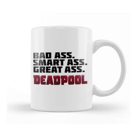 Baskı Dükkanı Deadpool Badass Smartass Greatass Funny Joke Deadpool Parody 03 Kupa