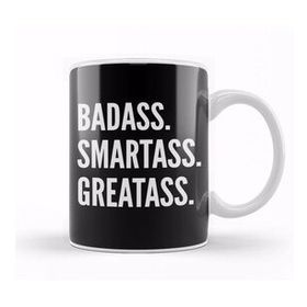 Baskı Dükkanı Deadpool Badass Smartass Greatass Funny Joke Deadpool Parody 04 Kupa