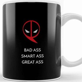 Baskı Dükkanı Deadpool Badass Smartass Greatass Funny Joke Deadpool Parody 04 Kupa
