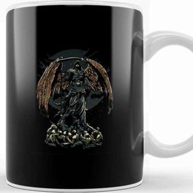 Baskı Dükkanı Death The Grim Reaper Wings Beyaz Porselen Kupa Bardak
