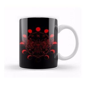 Baskı Dükkanı Deaths Head Moth Blood Moon Alchemical Symbols Beyaz Porselen Kupa Bardak
