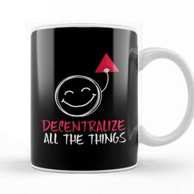 Baskı Dükkanı Decentralize All The Things Blockchain Technology Beyaz Porselen Kupa Bardak