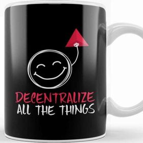 Baskı Dükkanı Decentralize All The Things Blockchain Technology Beyaz Porselen Kupa Bardak