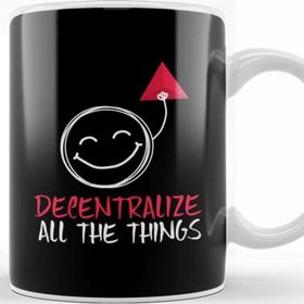 Baskı Dükkanı Decentralize All The Things Blockchain Technology Beyaz Porselen Kupa Bardak