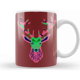 Baskı Dükkanı Deer Artwork Funny Cute Animals Beyaz Porselen Kupa Bardak