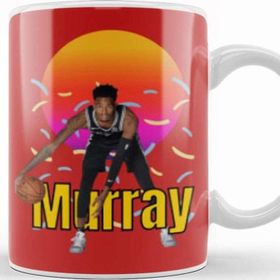 Baskı Dükkanı Dejounte Murray Vintage Art Legend Basketball Gift Beyaz Porselen Kupa Bardak