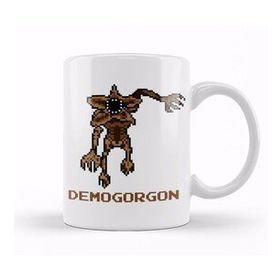 Baskı Dükkanı Demogorgon Pixel Character Beyaz Porselen Kupa Bardak