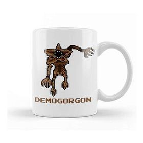 Baskı Dükkanı Demogorgon Pixel Character Beyaz Porselen Kupa Bardak