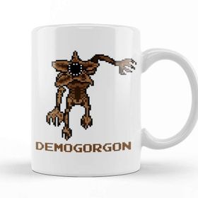 Baskı Dükkanı Demogorgon Pixel Character Beyaz Porselen Kupa Bardak