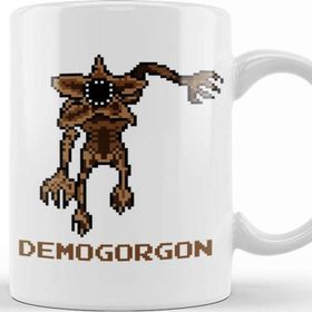 Baskı Dükkanı Demogorgon Pixel Character Beyaz Porselen Kupa Bardak