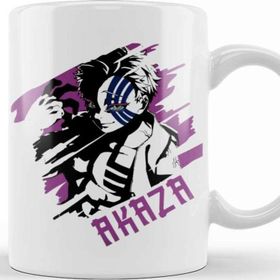 Baskı Dükkanı Demon Akaza Kimetsu No Yaiba Beyaz Porselen Kupa Bardak