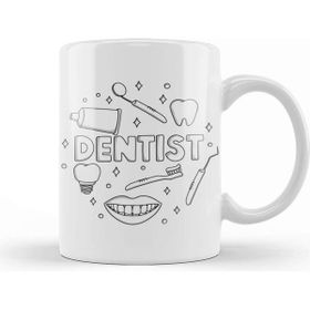 Baskı Dükkanı Dentist Diş Beyaz Porselen Kupa Bardak
