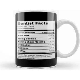 Baskı Dükkanı Dentist Facts Beyaz Porselen Kupa Bardak