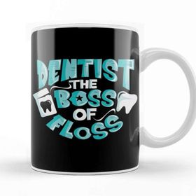 Baskı Dükkanı Dentist The Boss Of Floss Cute Dentistry Beyaz Porselen Kupa Bardak
