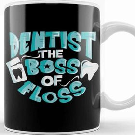Baskı Dükkanı Dentist The Boss Of Floss Cute Dentistry Beyaz Porselen Kupa Bardak