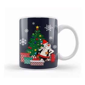 Baskı Dükkanı Deputy Dawg Around The Christmas Tree Beyaz Porselen Kupa Bardak