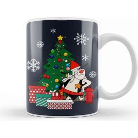 Baskı Dükkanı Deputy Dawg Around The Christmas Tree Beyaz Porselen Kupa Bardak