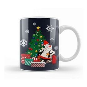 Baskı Dükkanı Deputy Dawg Around The Christmas Tree Beyaz Porselen Kupa Bardak