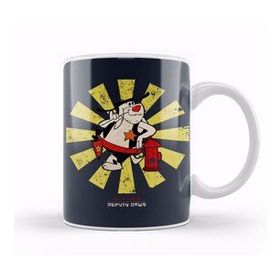 Baskı Dükkanı Deputy Dawg Retro Japanese Beyaz Porselen Kupa Bardak