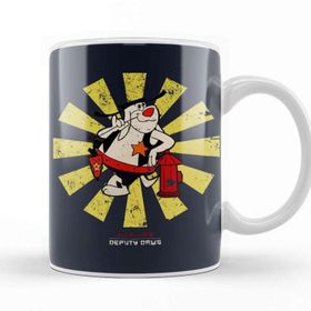 Baskı Dükkanı Deputy Dawg Retro Japanese Beyaz Porselen Kupa Bardak