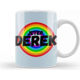 Baskı Dükkanı Derek Jeter Carton Art Baseball Gifts Vintage Retro For Boys And Dad Beyaz Porselen Kupa Bardak