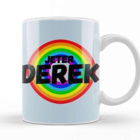 Baskı Dükkanı Derek Jeter Carton Art Baseball Gifts Vintage Retro For Boys And Dad Beyaz Porselen Kupa Bardak
