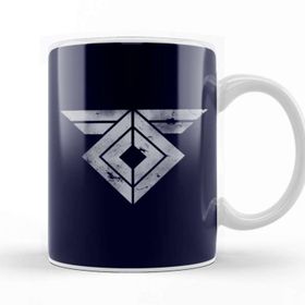Baskı Dükkanı Destiny Rasputin Symbol Distressed Beyaz Kupa Bardak