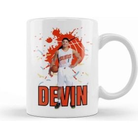 Baskı Dükkanı Devin Booker Vintage Aart Legend Basketball Gift Vintage Retro Style Beyaz Kupa Bardak