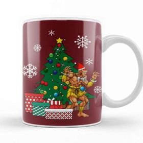 Baskı Dükkanı Dhalsim Around The Christmas Tree Street Fighter Beyaz Kupa Bardak