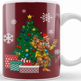 Baskı Dükkanı Dhalsim Around The Christmas Tree Street Fighter Beyaz Kupa Bardak