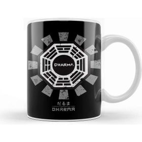Baskı Dükkanı Dharma Initiative Lost Retro Japanese Beyaz 330 ml Porselen Kupa Bardak