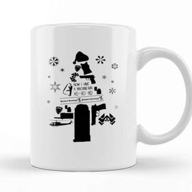 Baskı Dükkanı Die Hard Christmas Tree Silhouette Beyaz Kupa Bardak