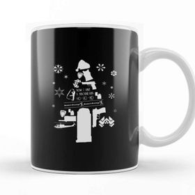Baskı Dükkanı Die Hard Christmas Tree Silhouette Beyaz Kupa Bardak