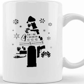 Baskı Dükkanı Die Hard Christmas Tree Silhouette Beyaz Kupa Bardak