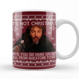 Baskı Dükkanı Die Hard Its Not Christmas Until Hans Gruber Falls From Nakatomi Tower Knit Pattern Beyaz Porselen Kupa Bardak